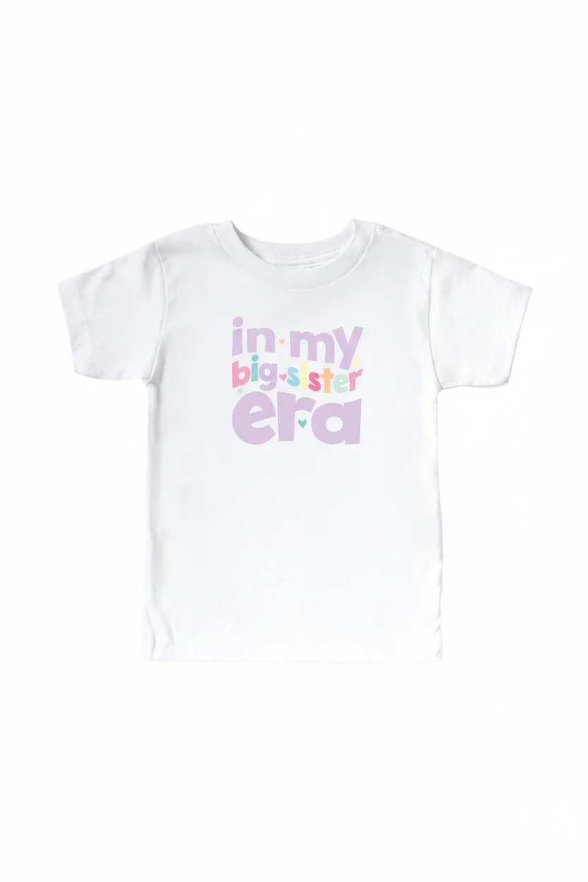 Big Sister Era Kids Graphic Tee | White - Image 2