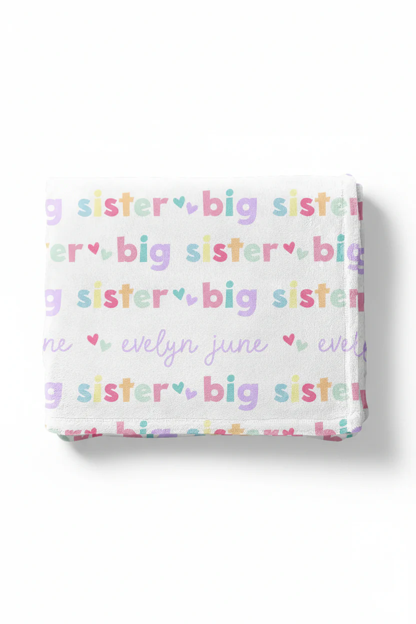 Big Sister Personalized Kids Blanket - Image 2