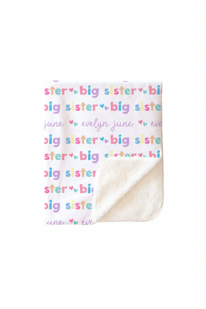Big Sister Personalized Kids Blanket - Image 6