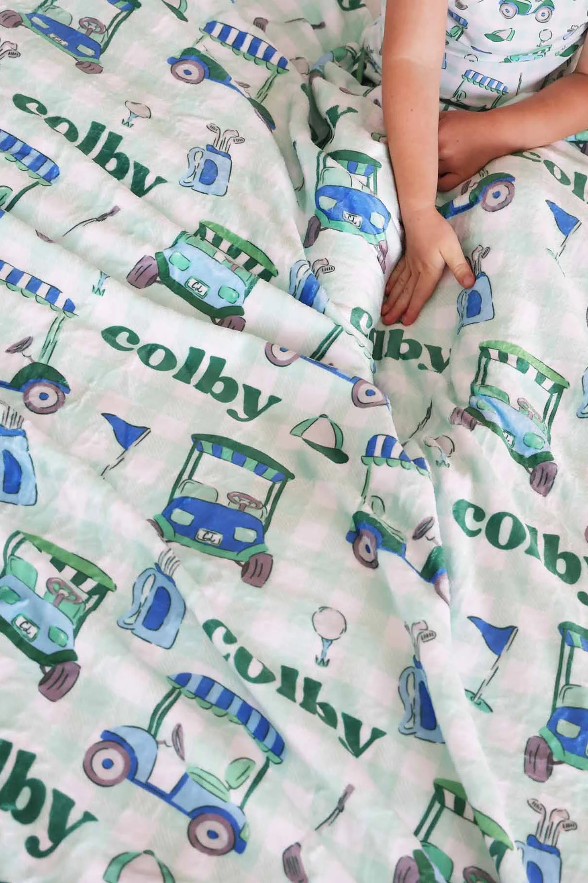 Birdie Babes Personalized Kids Blanket | Green - Image 2