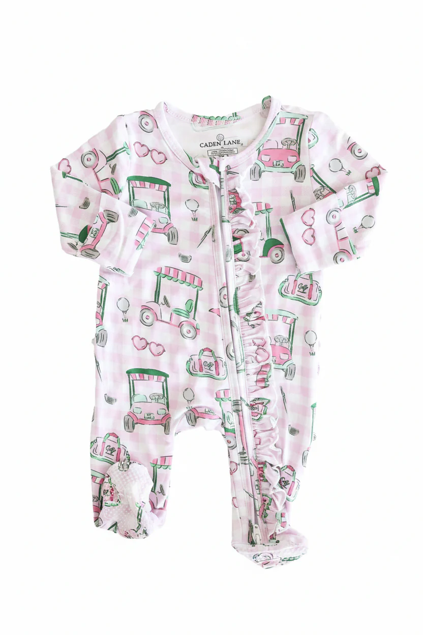 Birdie Babes Ruffle Zipper Footie | Pink - Image 2