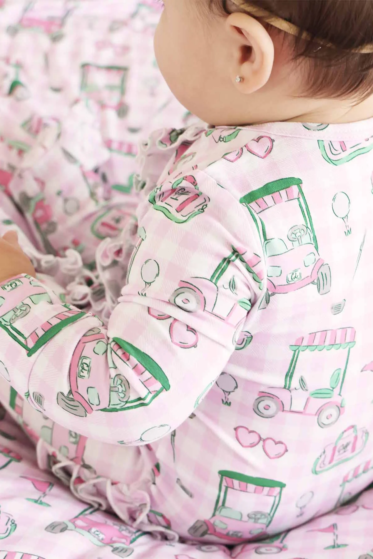 Birdie Babes Ruffle Zipper Footie | Pink - Image 7