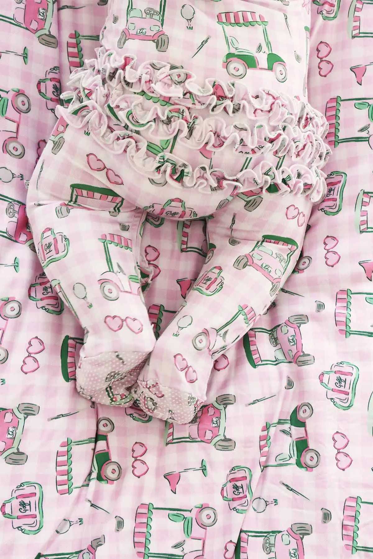 Birdie Babes Ruffle Zipper Footie | Pink - Image 8