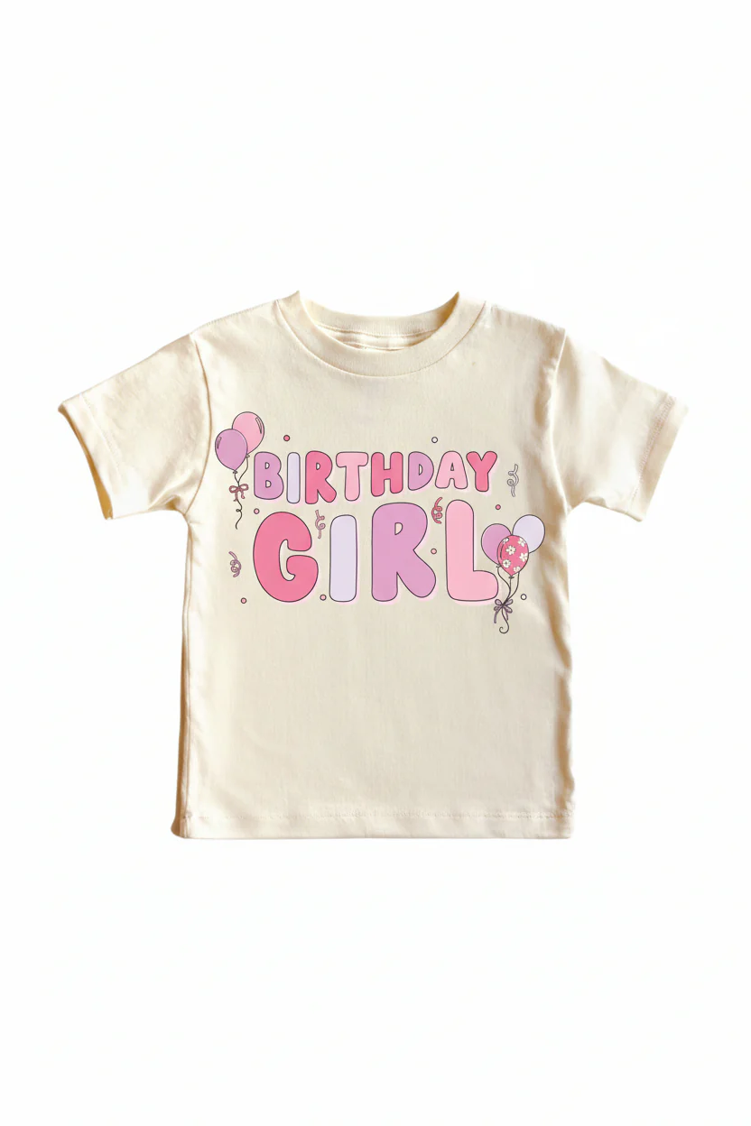 Birthday Girl Graphic Bodysuit & Kids Tee | Natural - Image 3