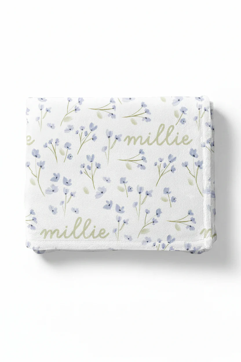 Blake's Blooms Personalized Kids Blanket