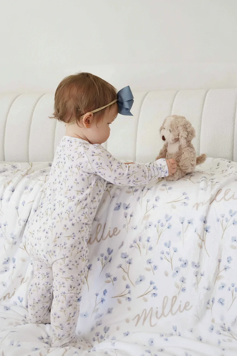 Blake's Blooms Personalized Kids Blanket - Image 2