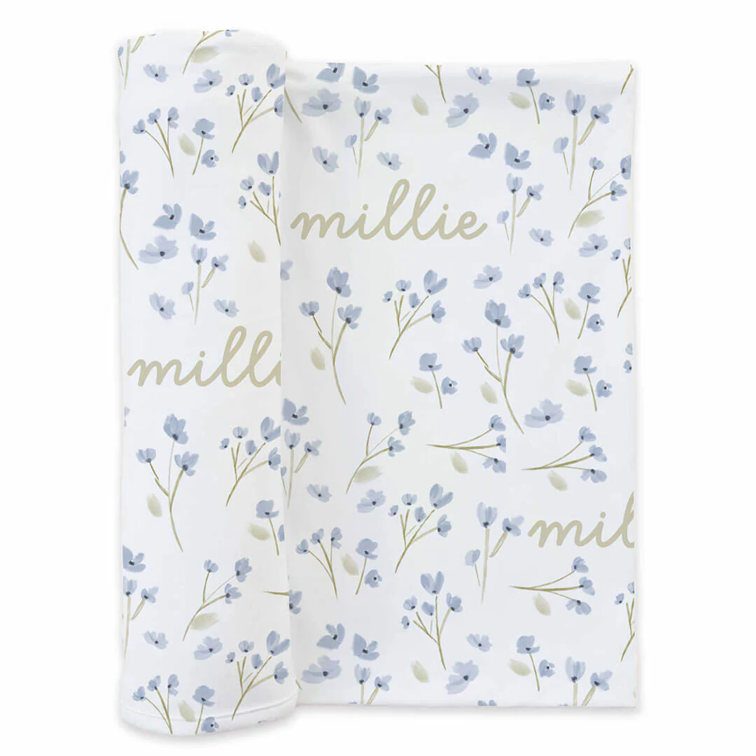 Blake's Blooms Personalized Swaddle Blanket - Image 2