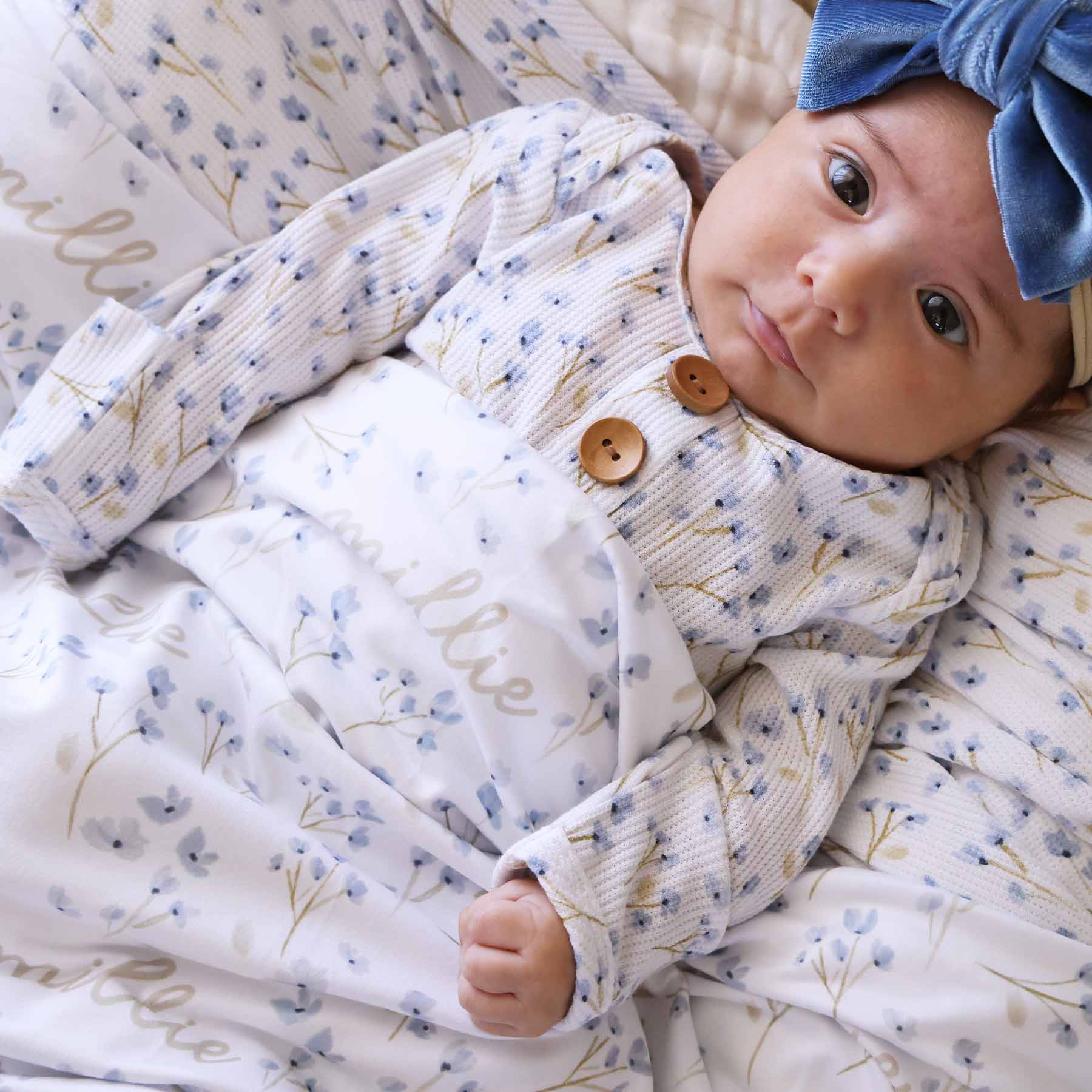 Blake's Blooms Personalized Swaddle Blanket - Image 3
