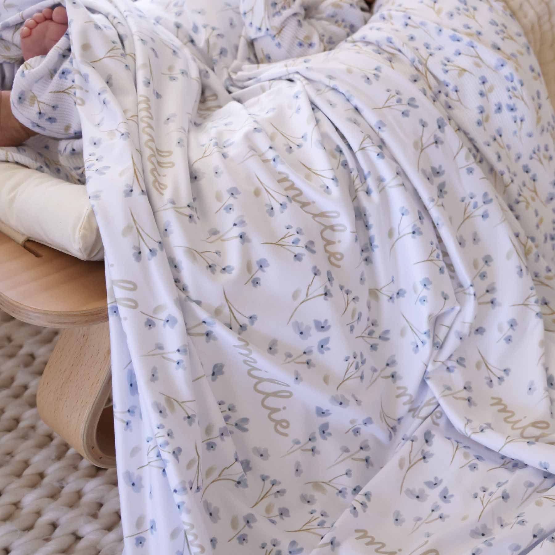 Blake's Blooms Personalized Swaddle Blanket - Image 4