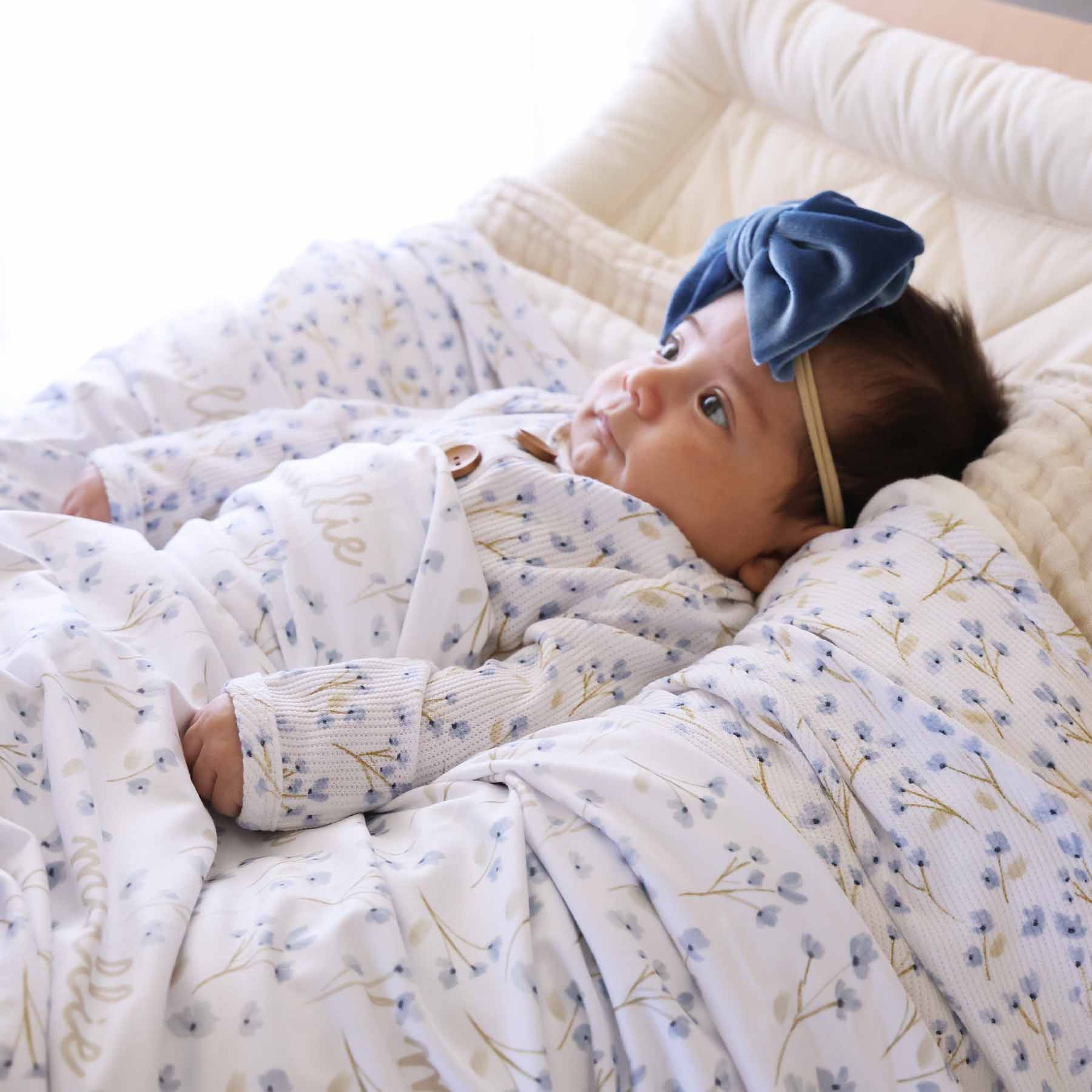Blake's Blooms Personalized Swaddle Blanket - Image 5