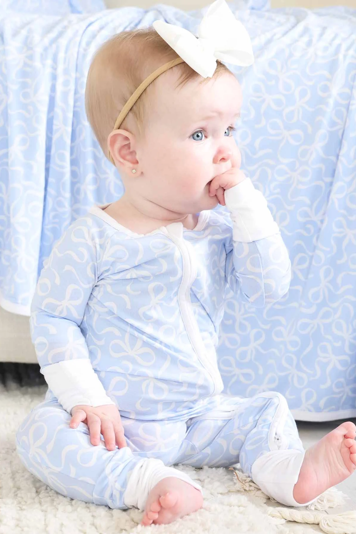 Blue-tiful Bows Convertible Zip Romper - Image 4