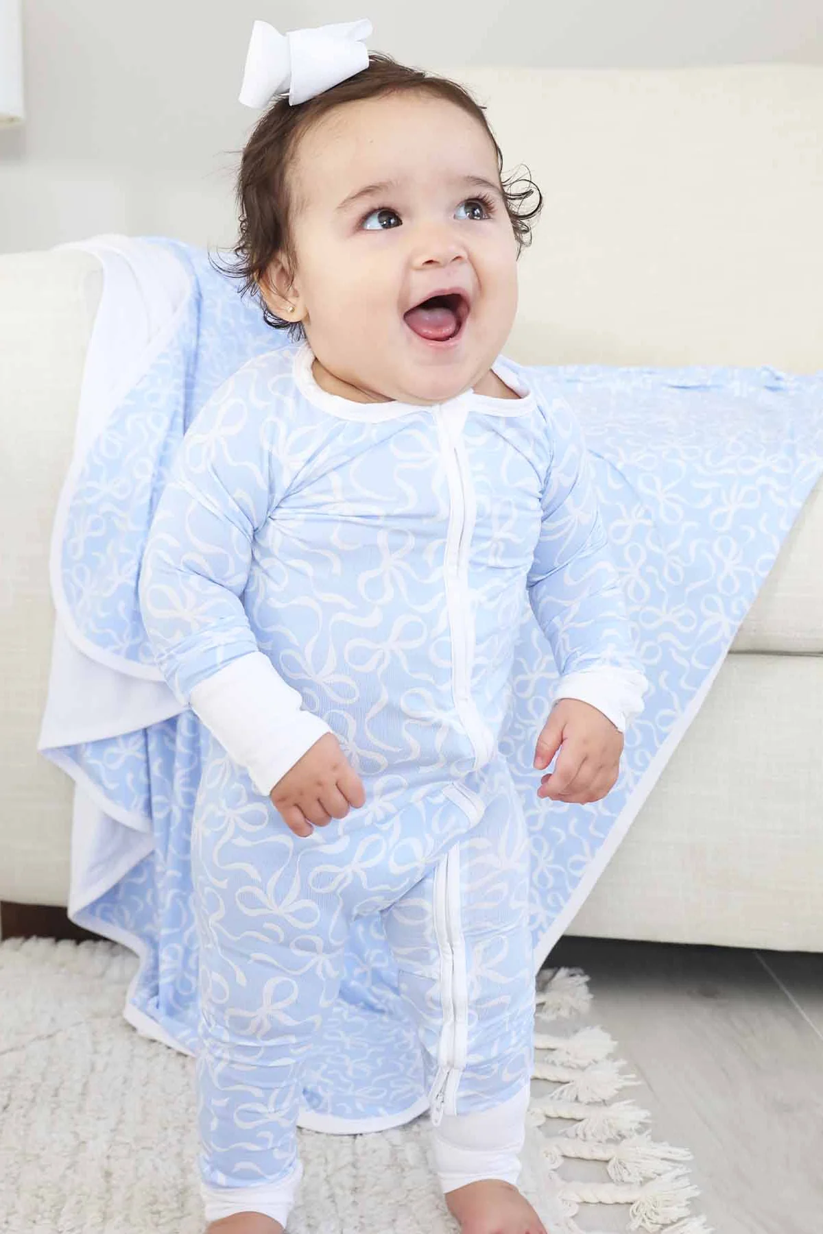 Blue-tiful Bows Convertible Zip Romper - Image 5