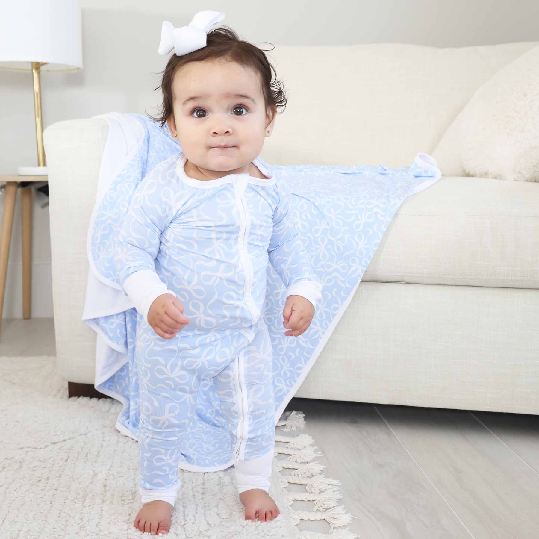 Blue-tiful Bows Convertible Zip Romper - Image 7