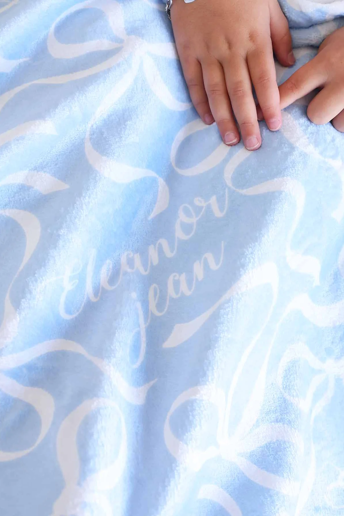 Blue-tiful Bows Personalized Kids Blanket - Image 3