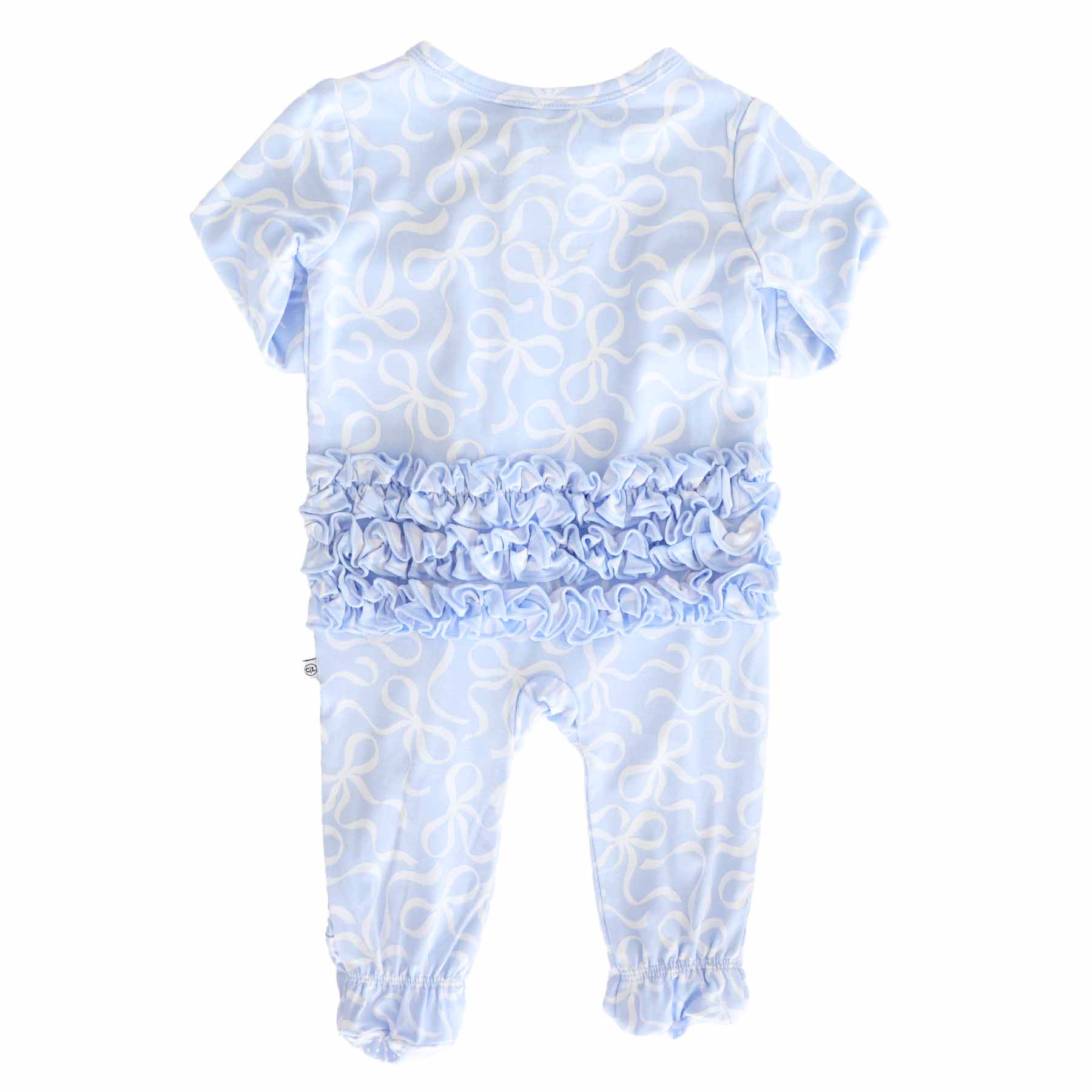 Blue-tiful Bows Ruffle Zipper Footie - Image 6