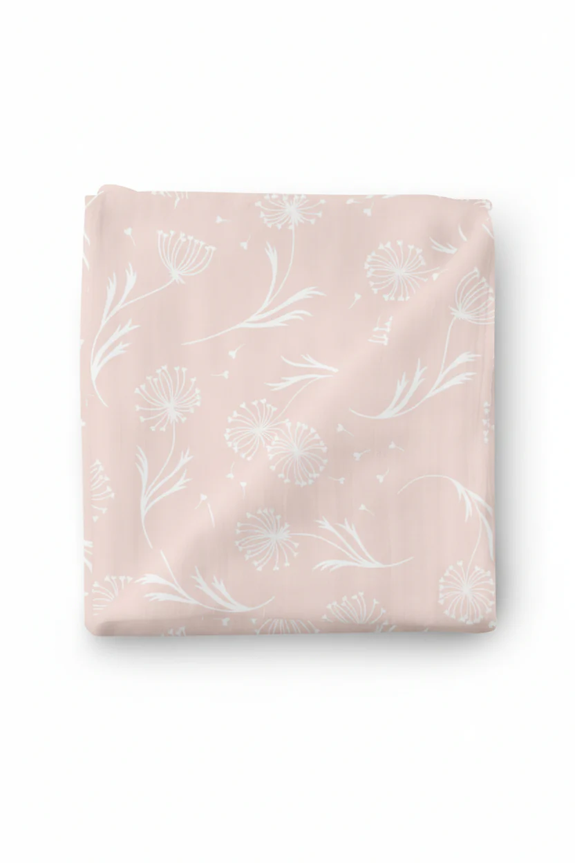 Blush Dandelion Swaddle Blanket