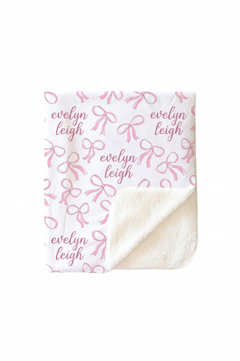 Blushing Bows Personalized Kids Blanket - Image 6