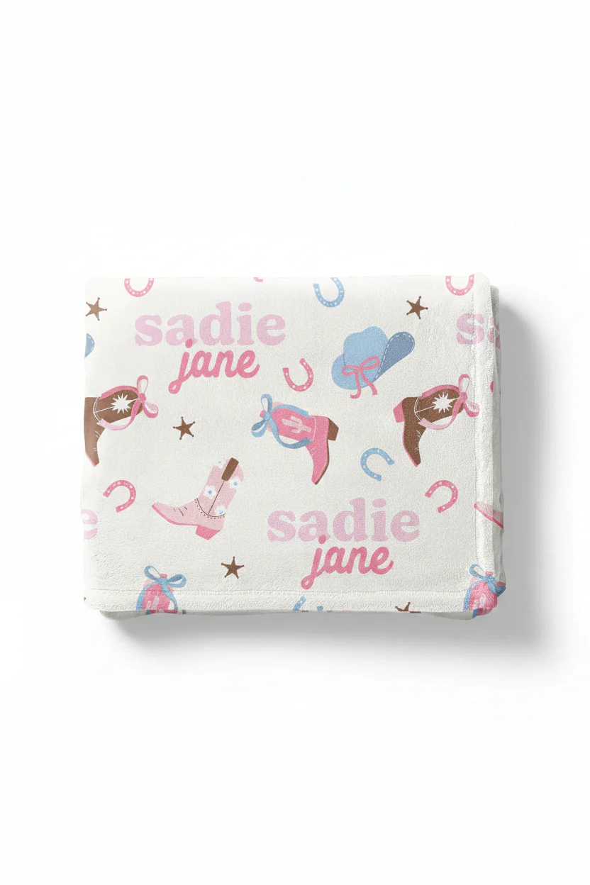 Boot Scootin' Personalized Kids Blanket - Image 8
