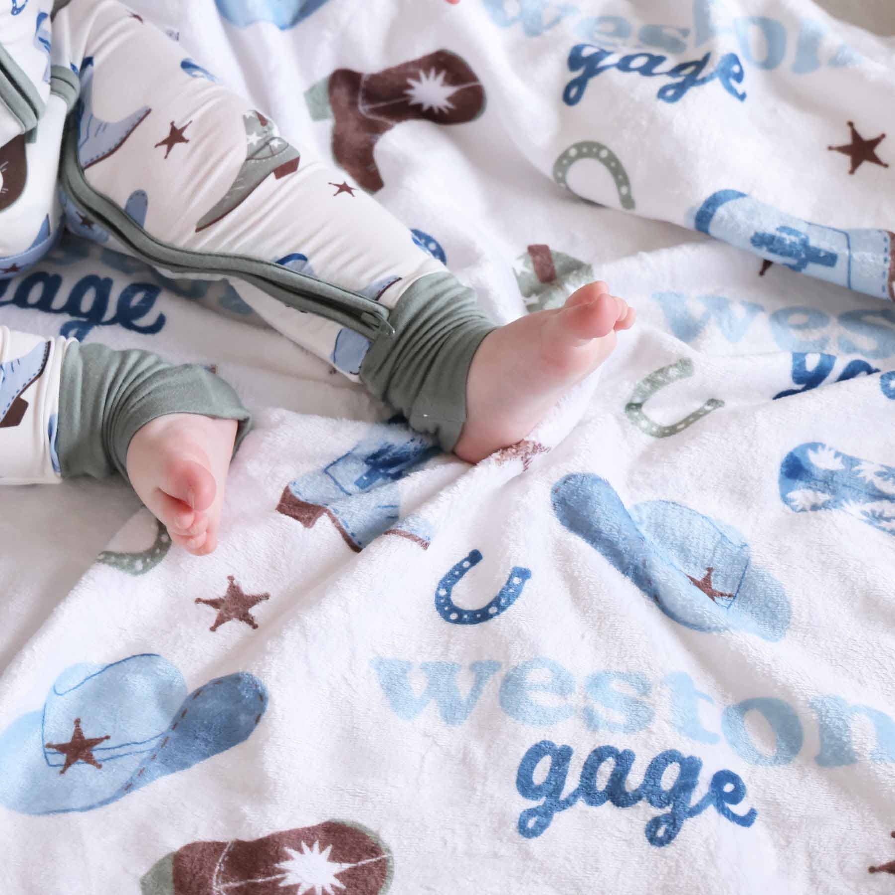 Boot Scootin' Personalized Kids Blanket - Image 2