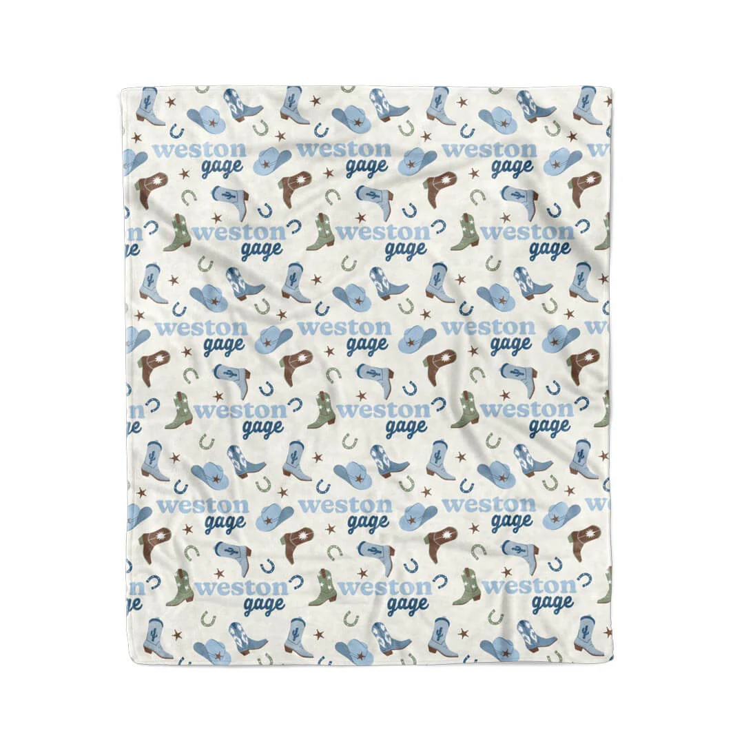 Boot Scootin' Personalized Kids Blanket - Image 5