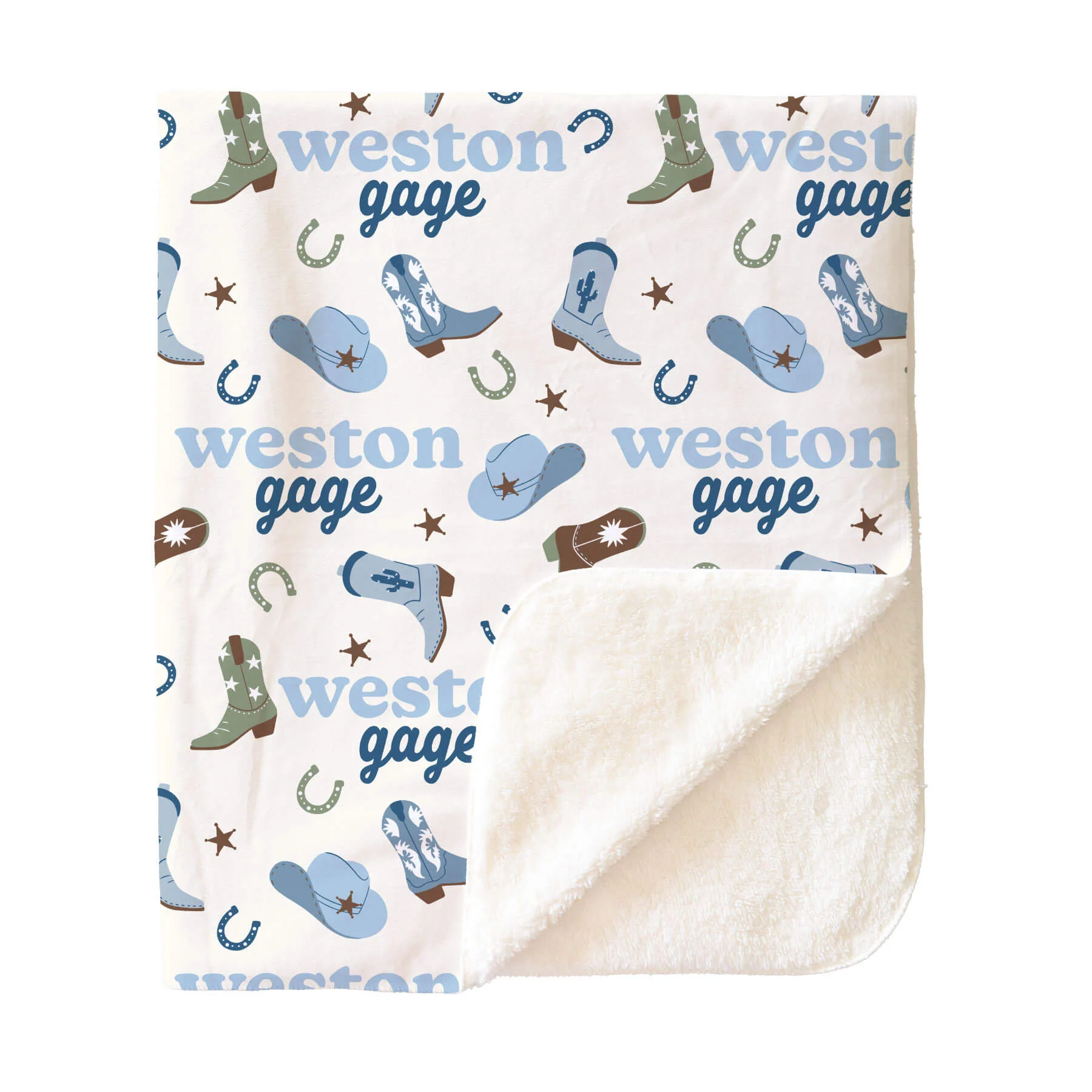 Boot Scootin' Personalized Kids Blanket - Image 3