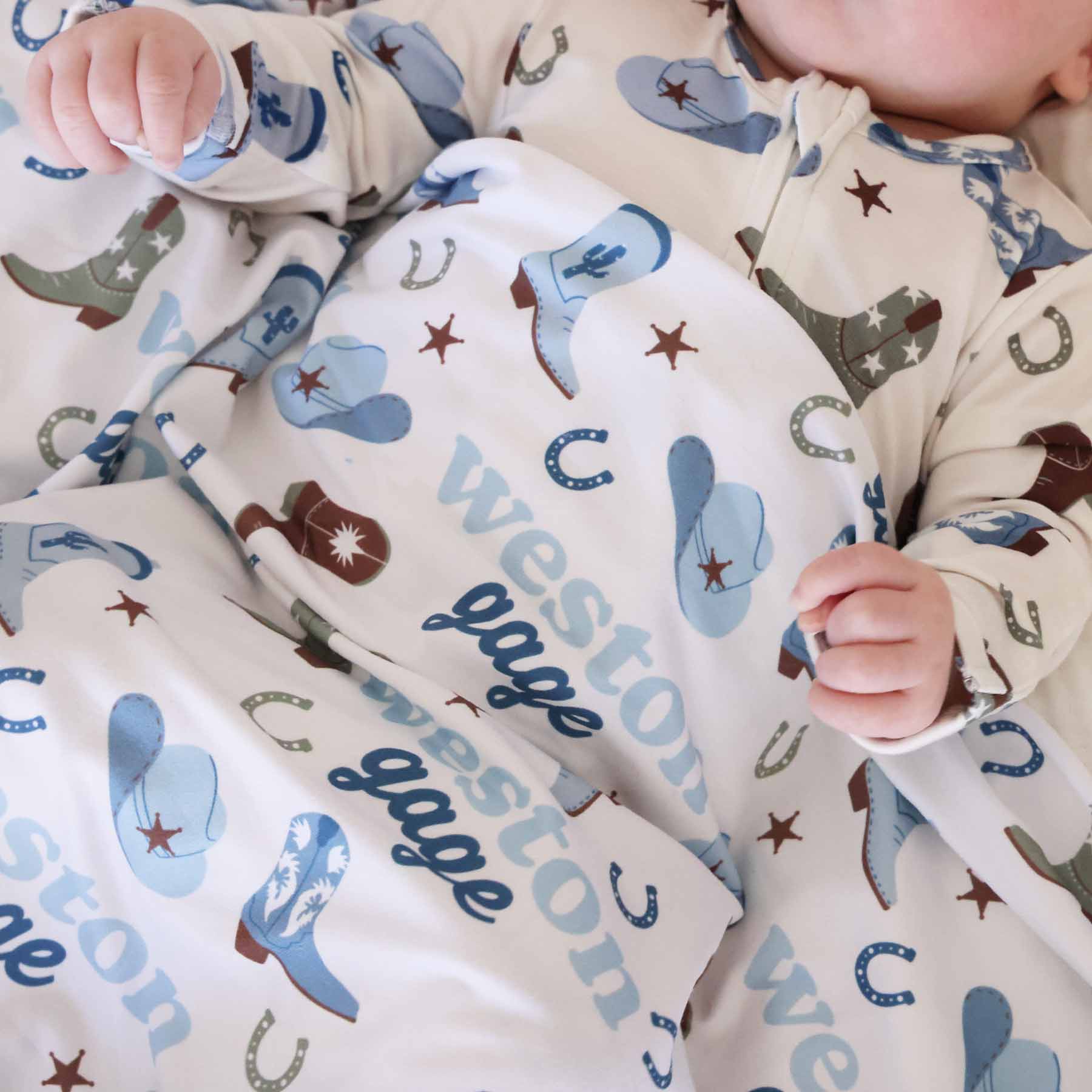 Boot Scootin' Personalized Swaddle Blanket - Image 3
