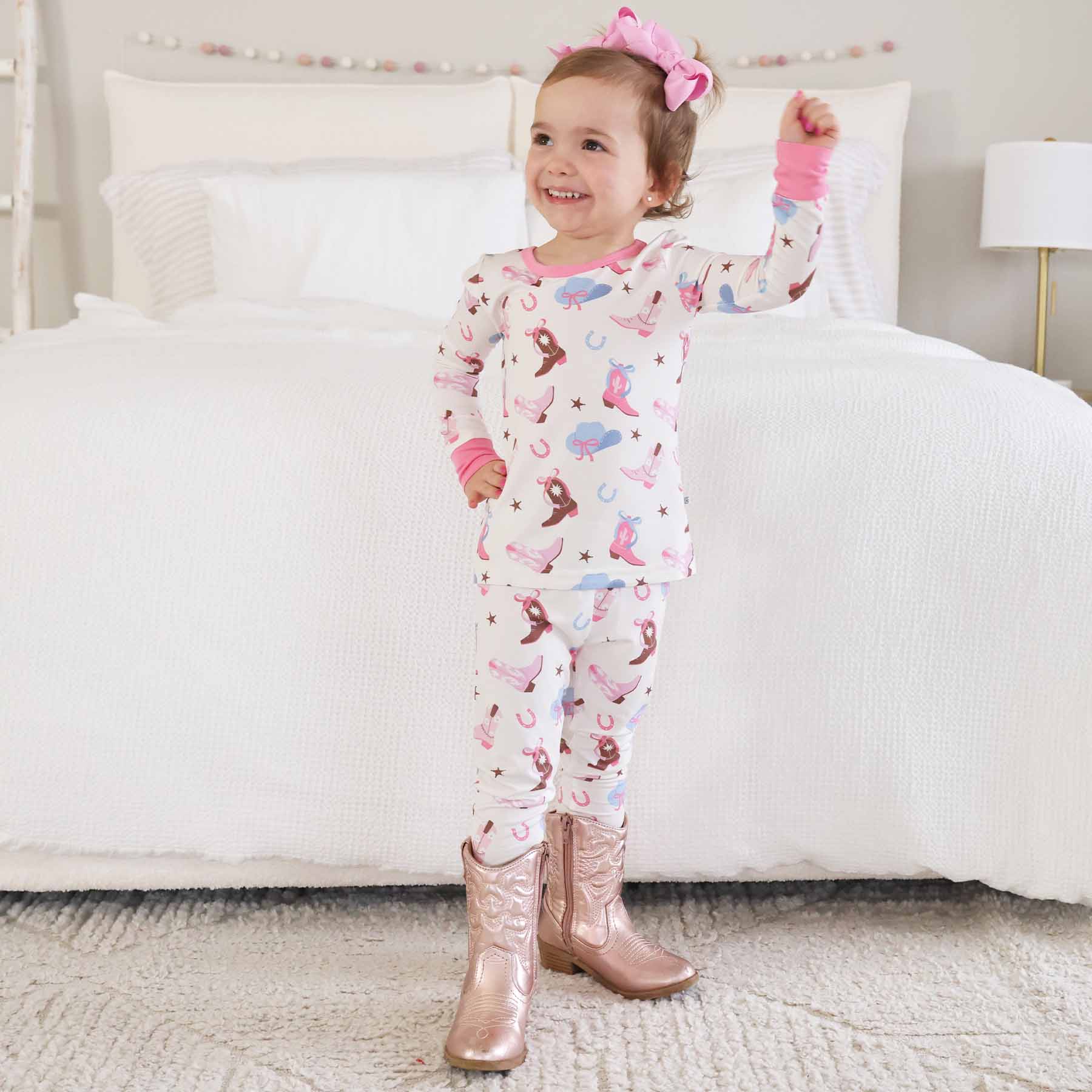 Boot Scootin' Two Piece Pajama Set | Pink - Image 2