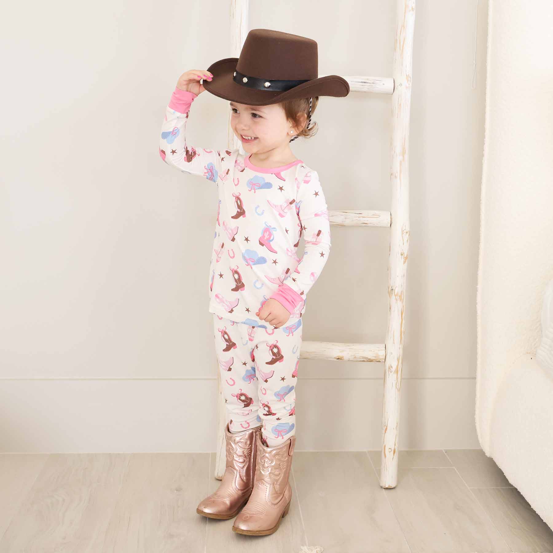 Boot Scootin' Two Piece Pajama Set | Pink - Image 7