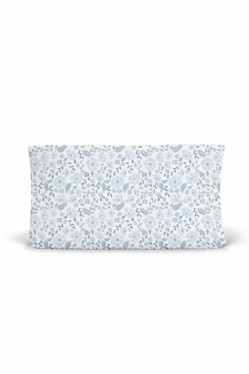 Botanical Blue Changing Pad Cover