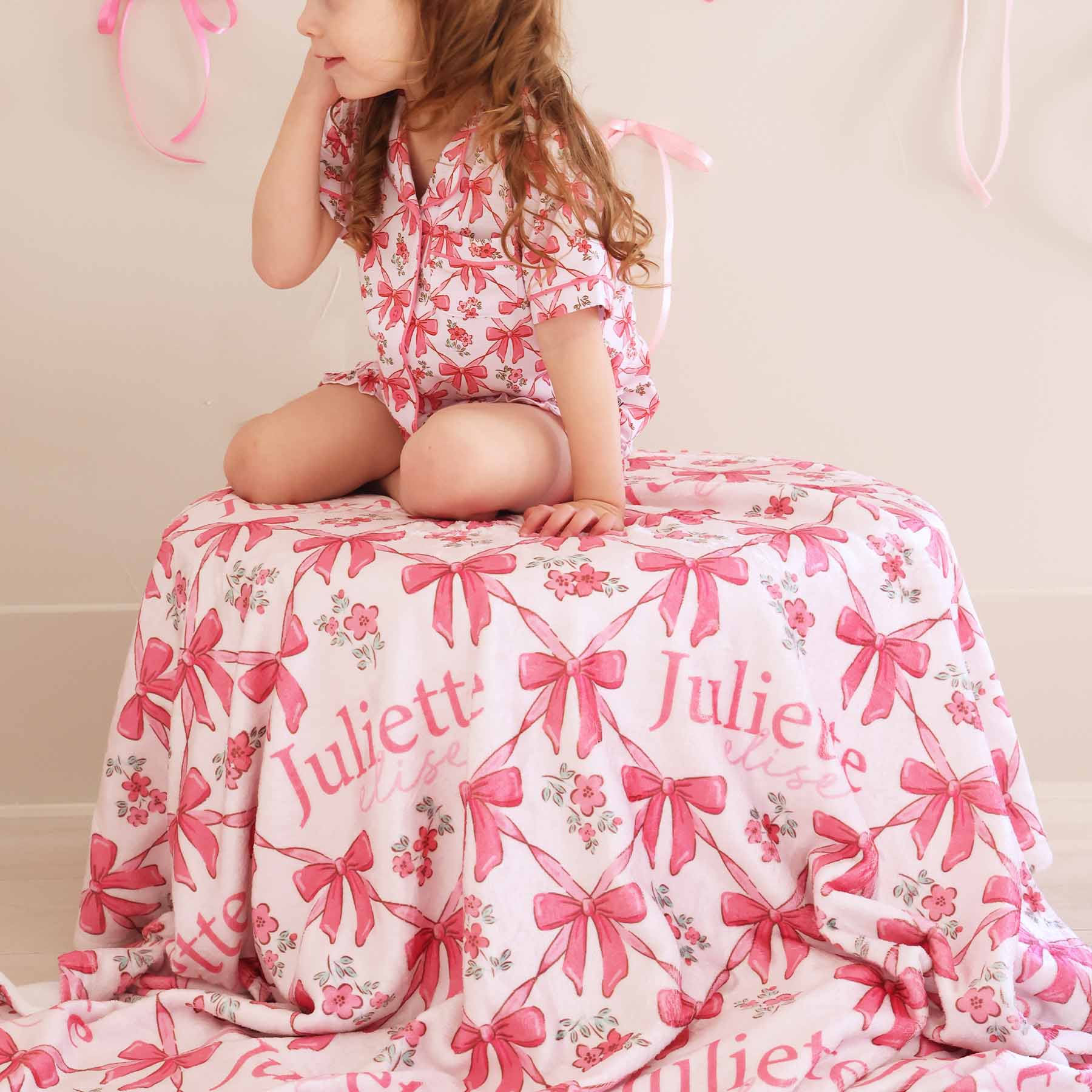 Bow Besties Personalized Kids Blanket - Image 2