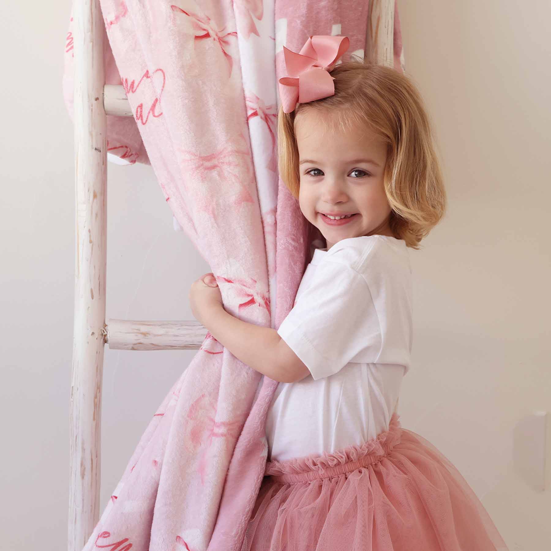 Bow Personalized Kids Blanket - Image 11