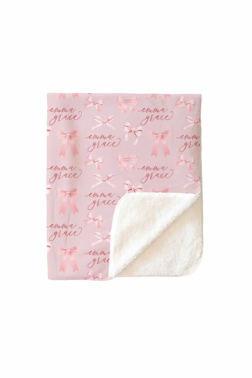 Bow Personalized Kids Blanket - Image 12