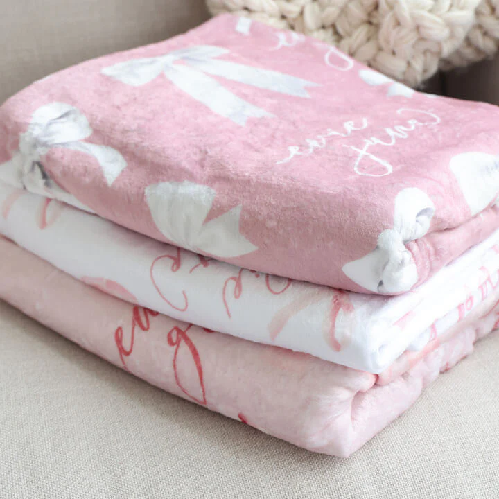 Bow Personalized Kids Blanket - Image 7