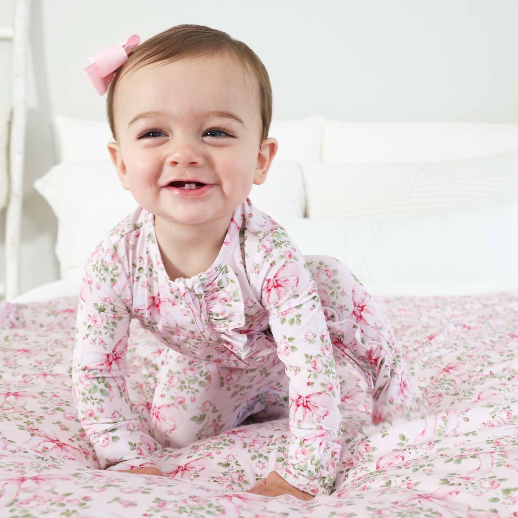 Bows in Bloom Ruffle Zipper Footie - Image 11