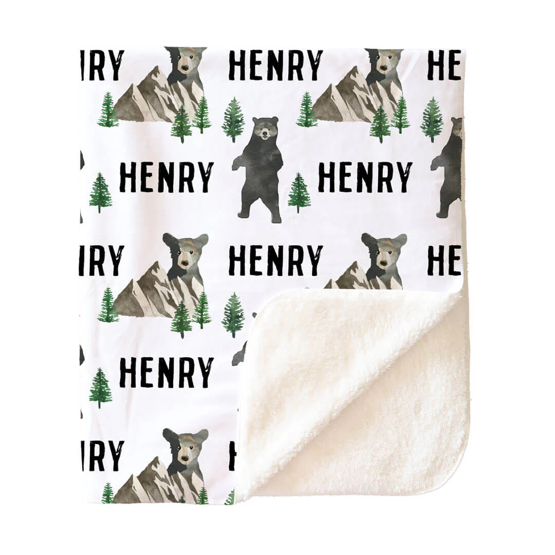 Brody's Bear & Mountain Personalized Toddler Blanket - Image 3