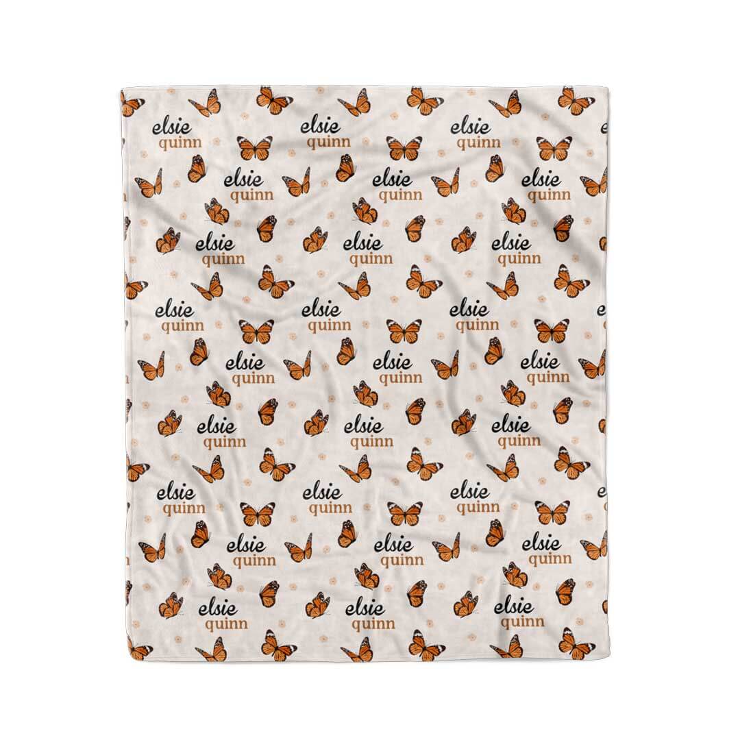 Butterfly Kisses Personalized Kids Blanket - Image 2