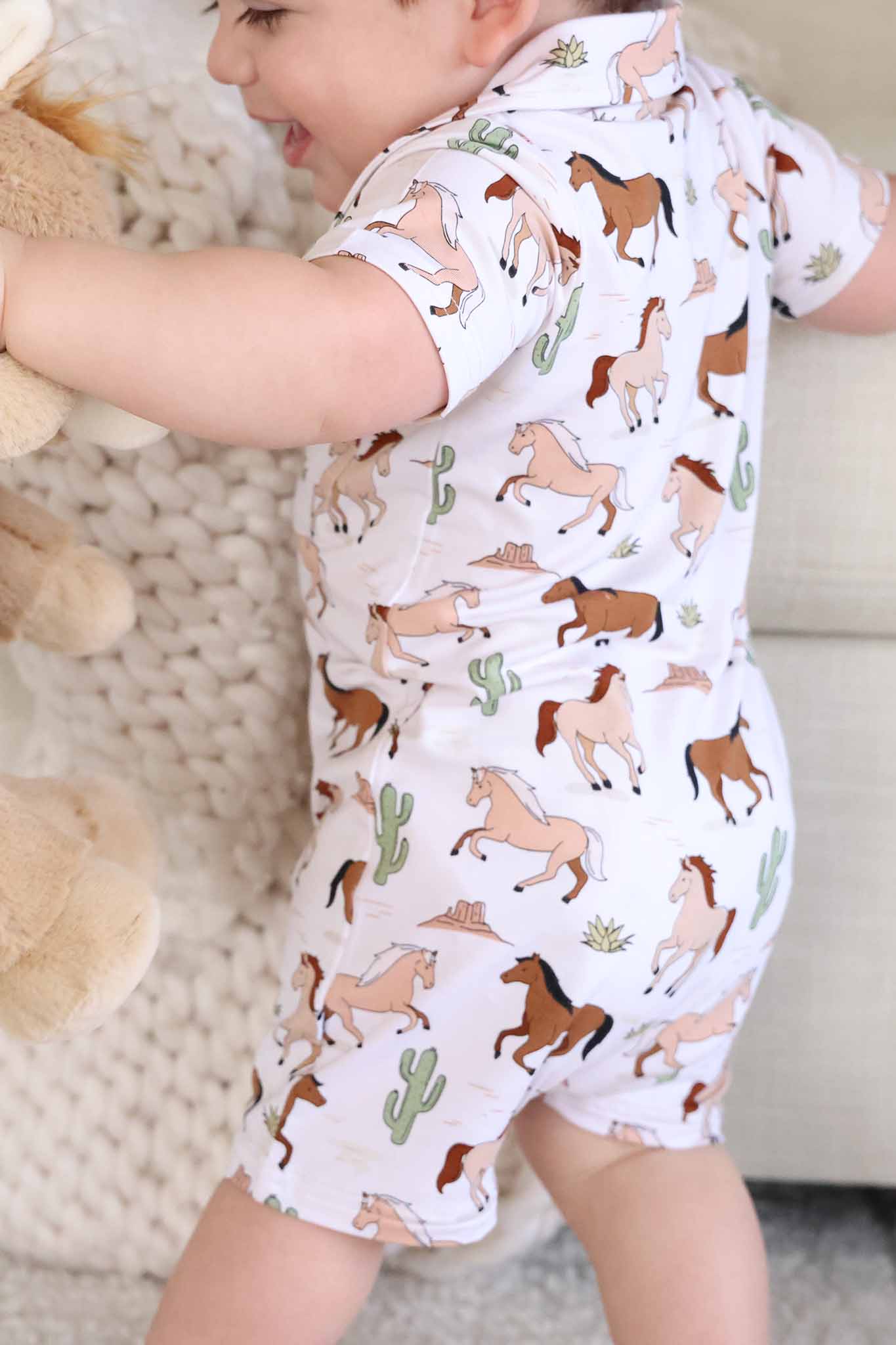 Button Romper | Pony Club Neutral - Image 3