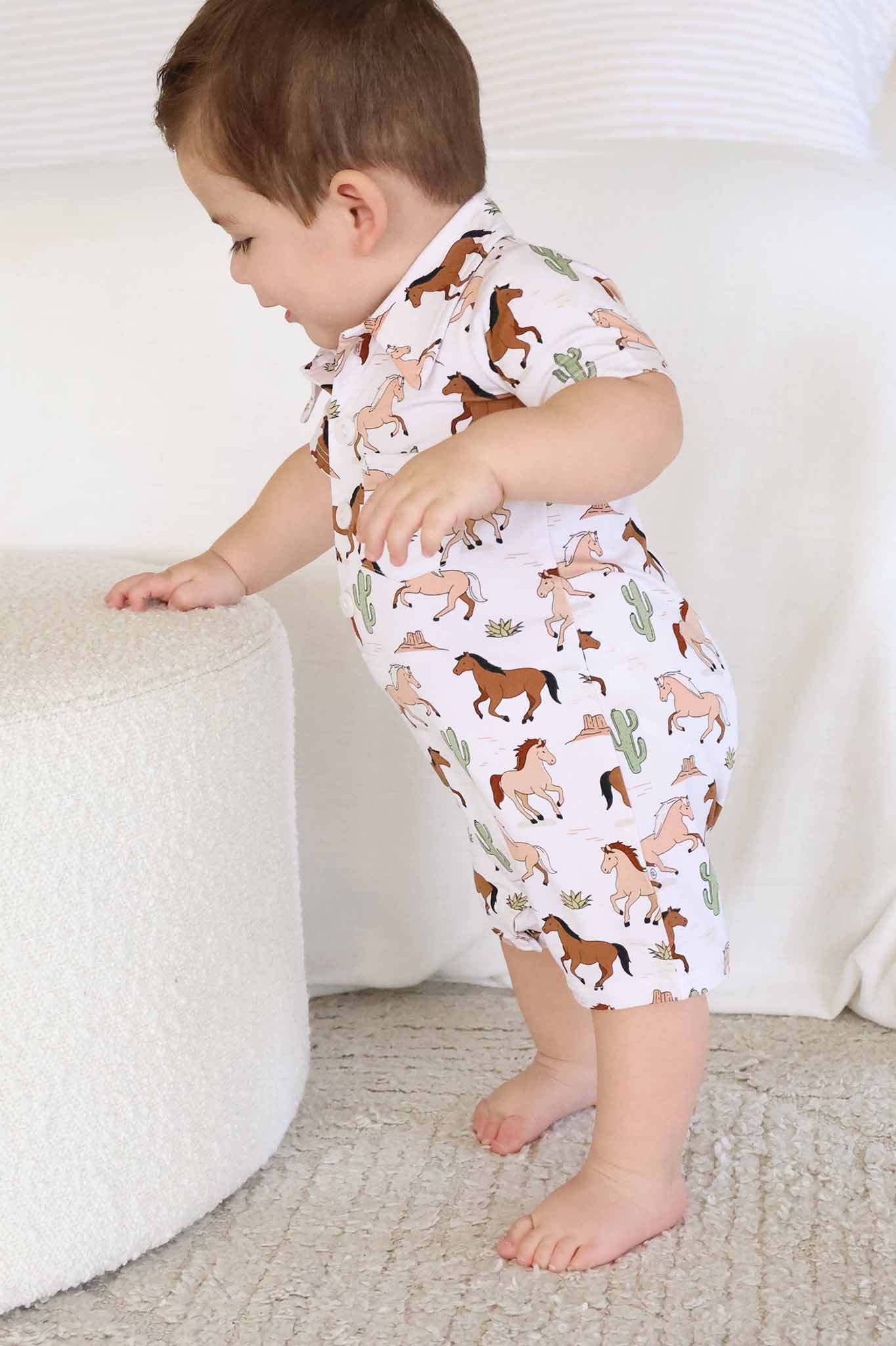 Button Romper | Pony Club Neutral - Image 4