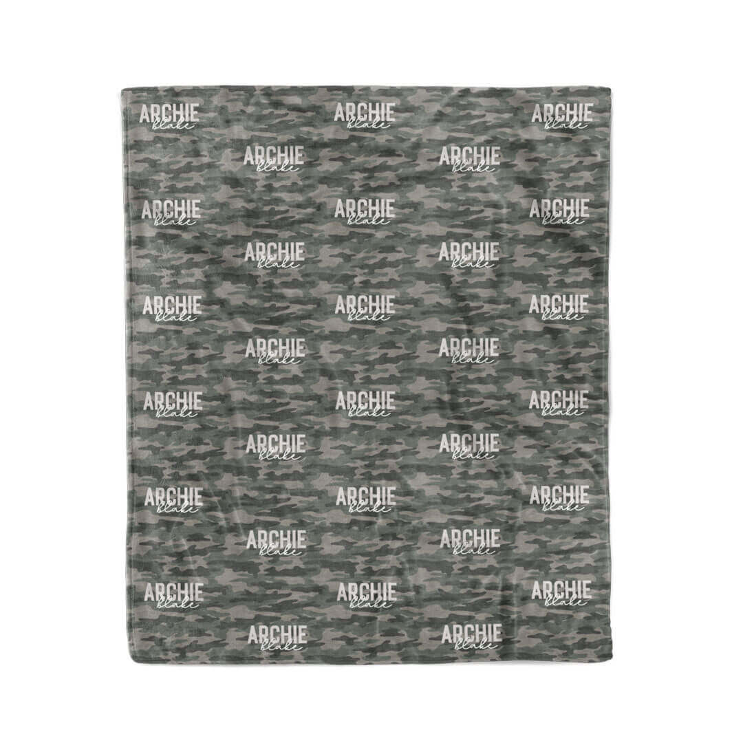 Camo Crew Personalized Kids Blanket - Image 2