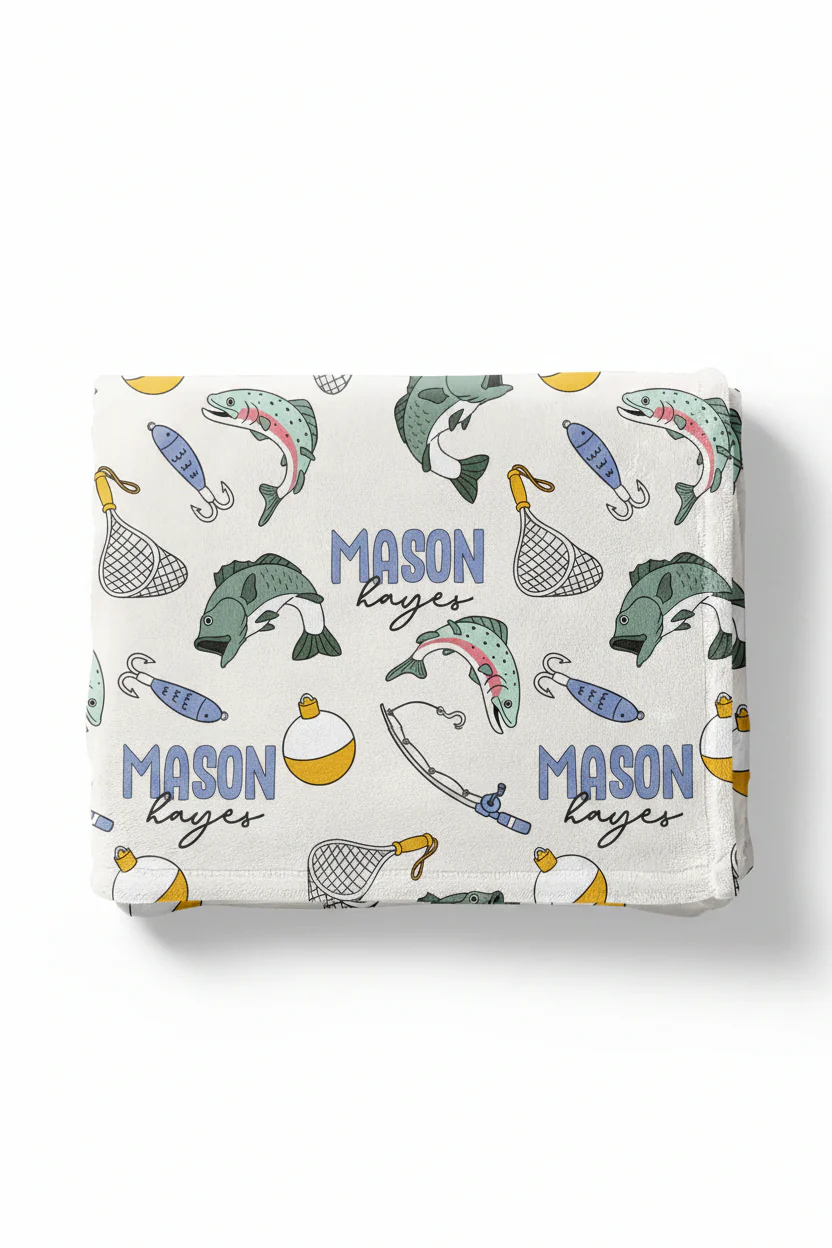 Catch of the Day Personalized Kids Blanket - Image 2