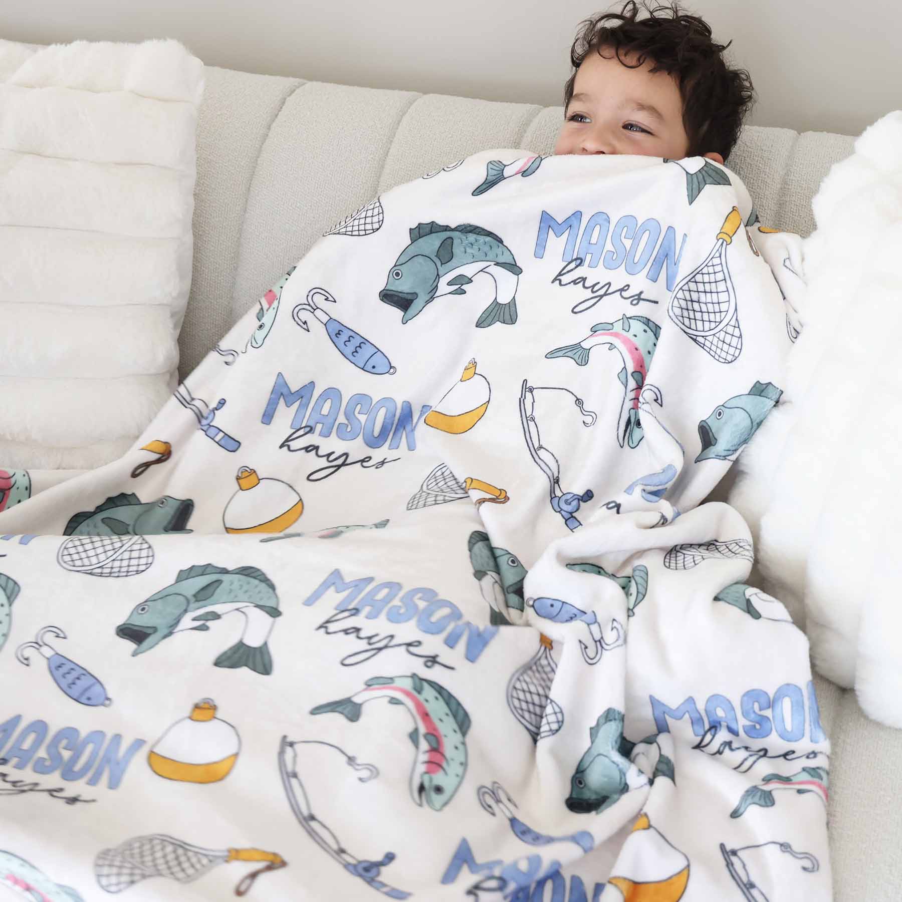 Catch of the Day Personalized Kids Blanket - Image 4