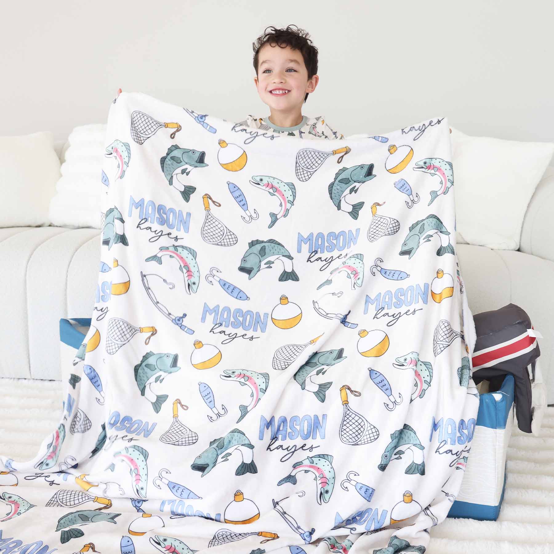 Catch of the Day Personalized Kids Blanket - Image 7