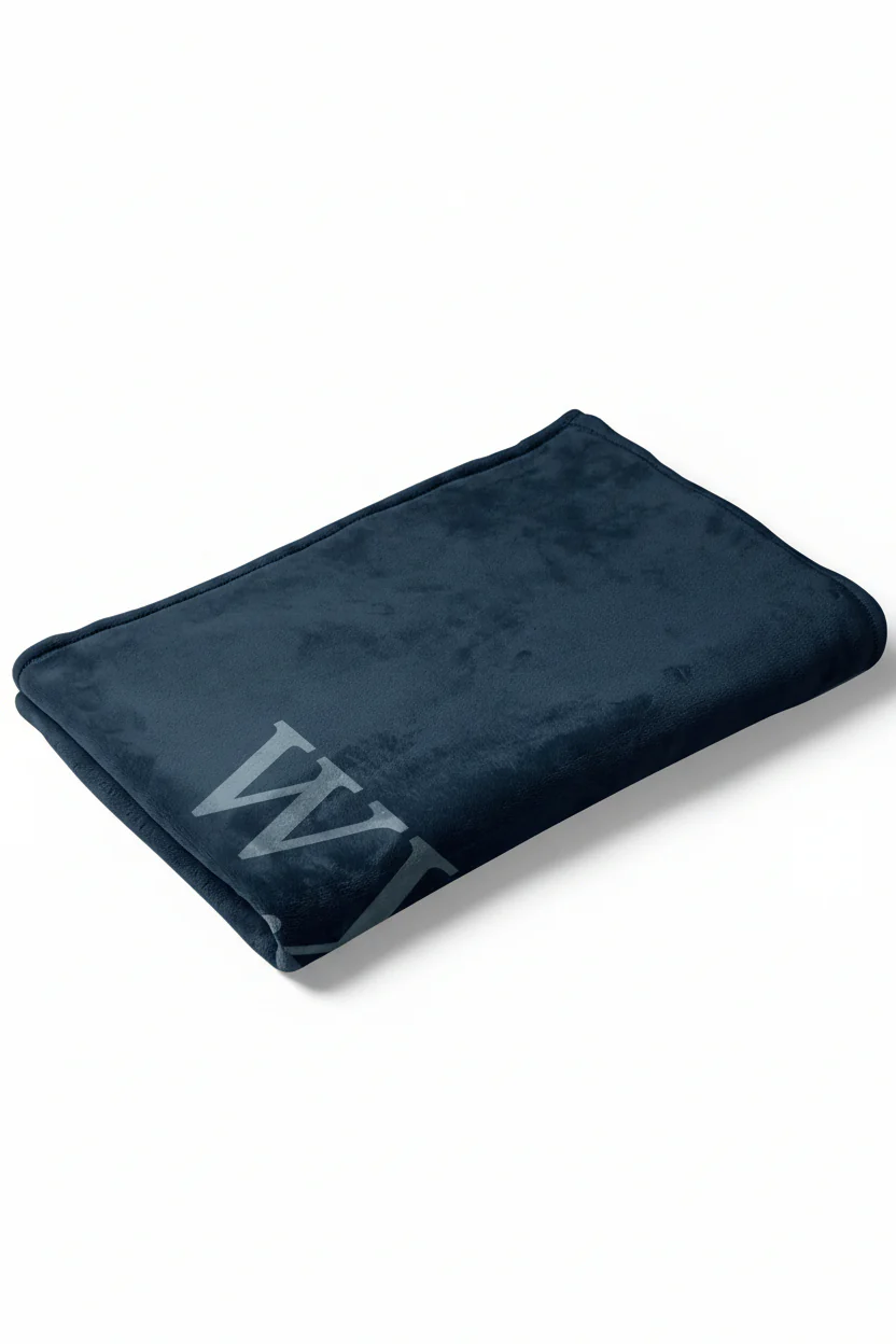 Color Story | Dark Navy Personalized Toddler Blanket - Image 2