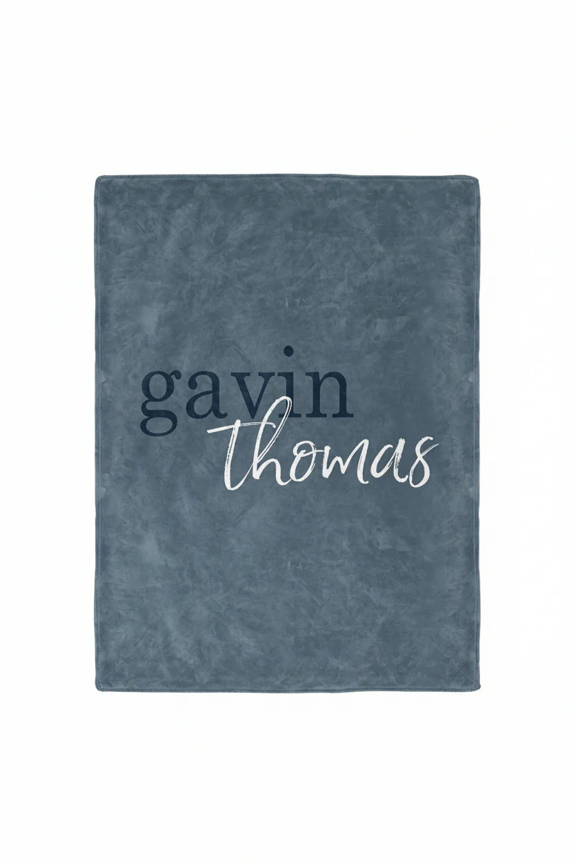 Color Story | Dusty Blue Personalized Toddler Blanket