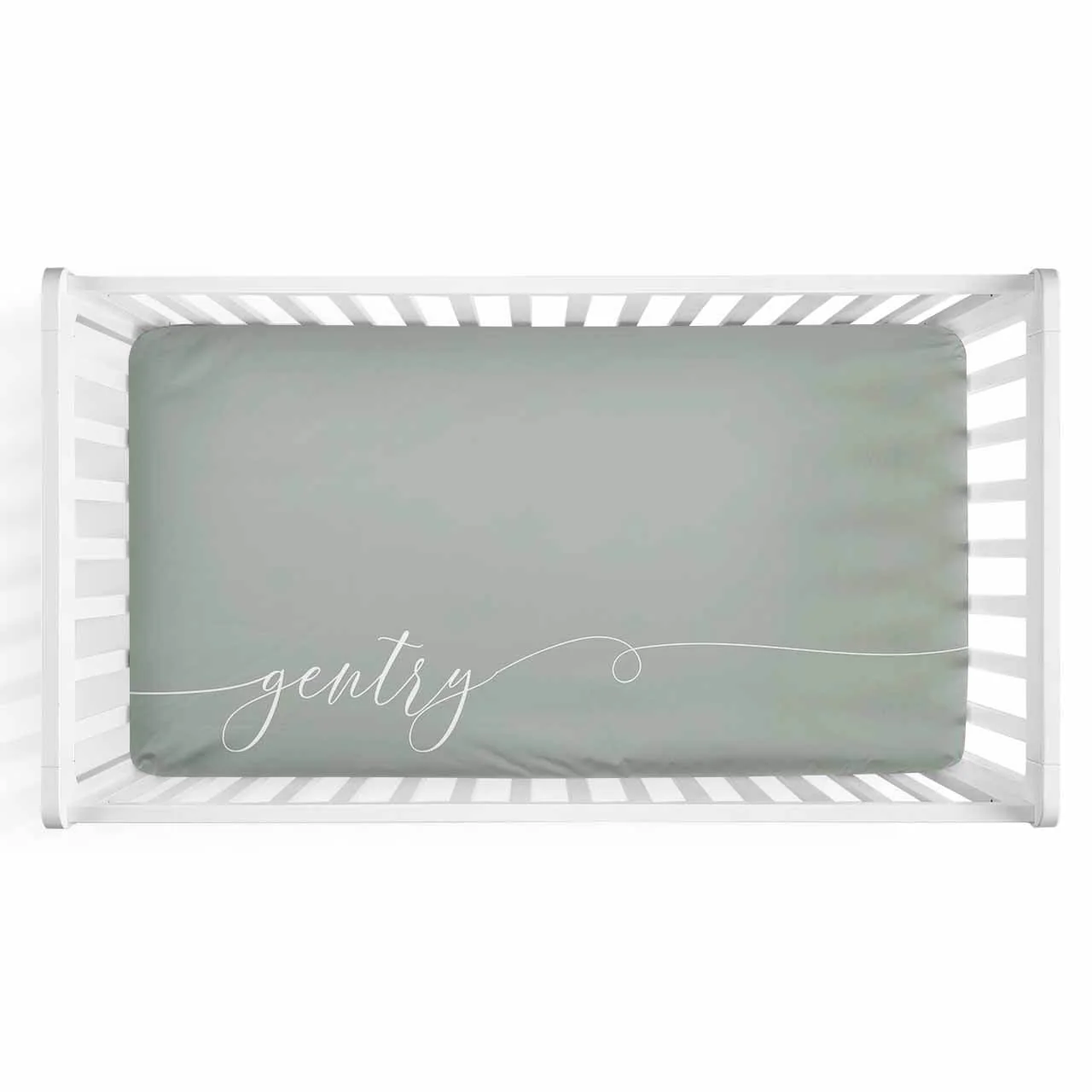 Color Story | Moss Personalized Crib Sheet - Image 3