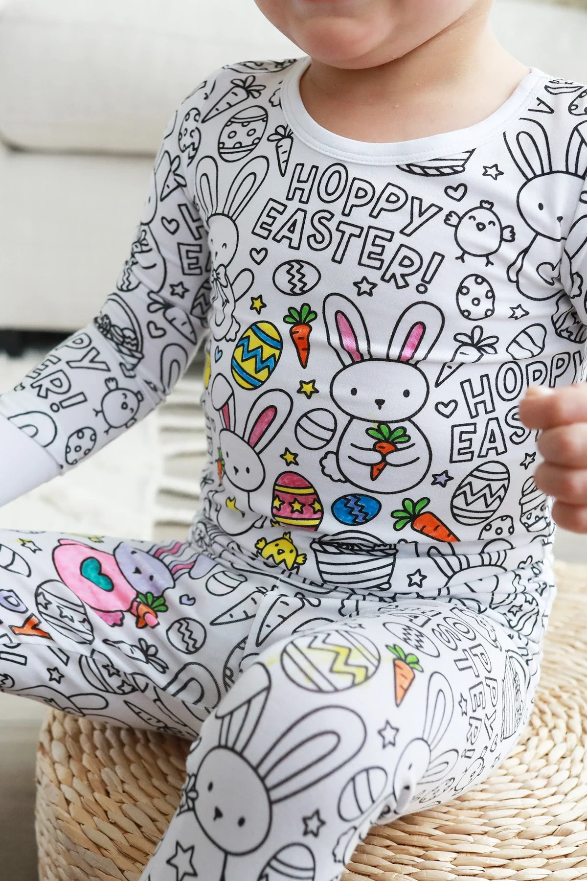 Colorable Two Piece Pajama Set | Hoppy Easter - Image 3