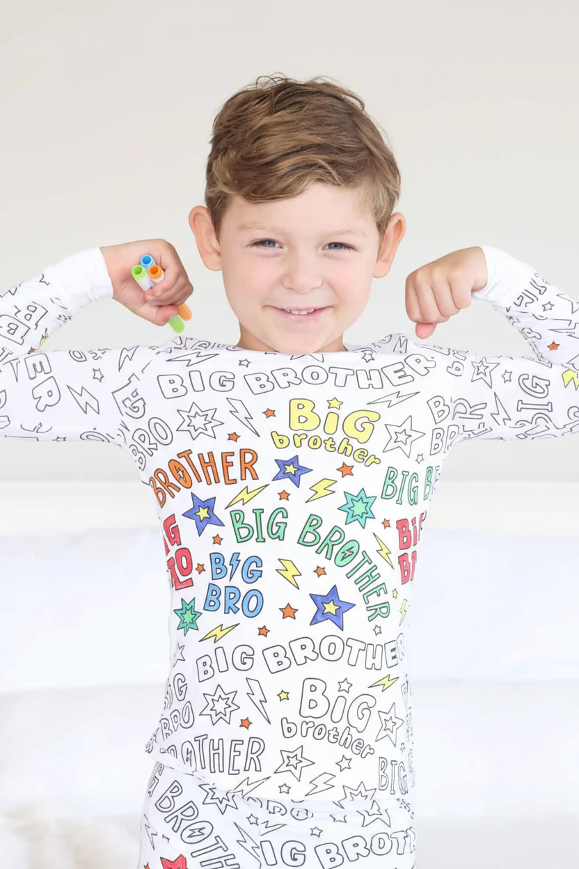 Colorable Two Piece Pajama Set | Big Bro