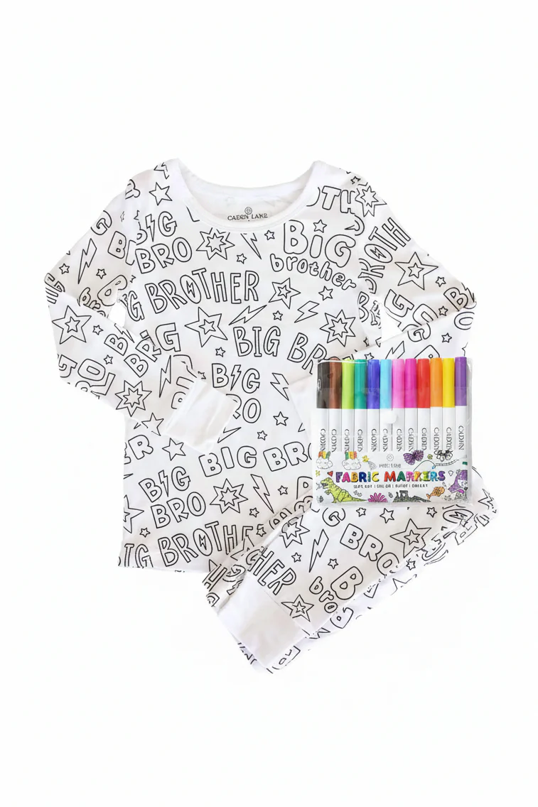Colorable Two Piece Pajama Set | Big Bro - Image 2