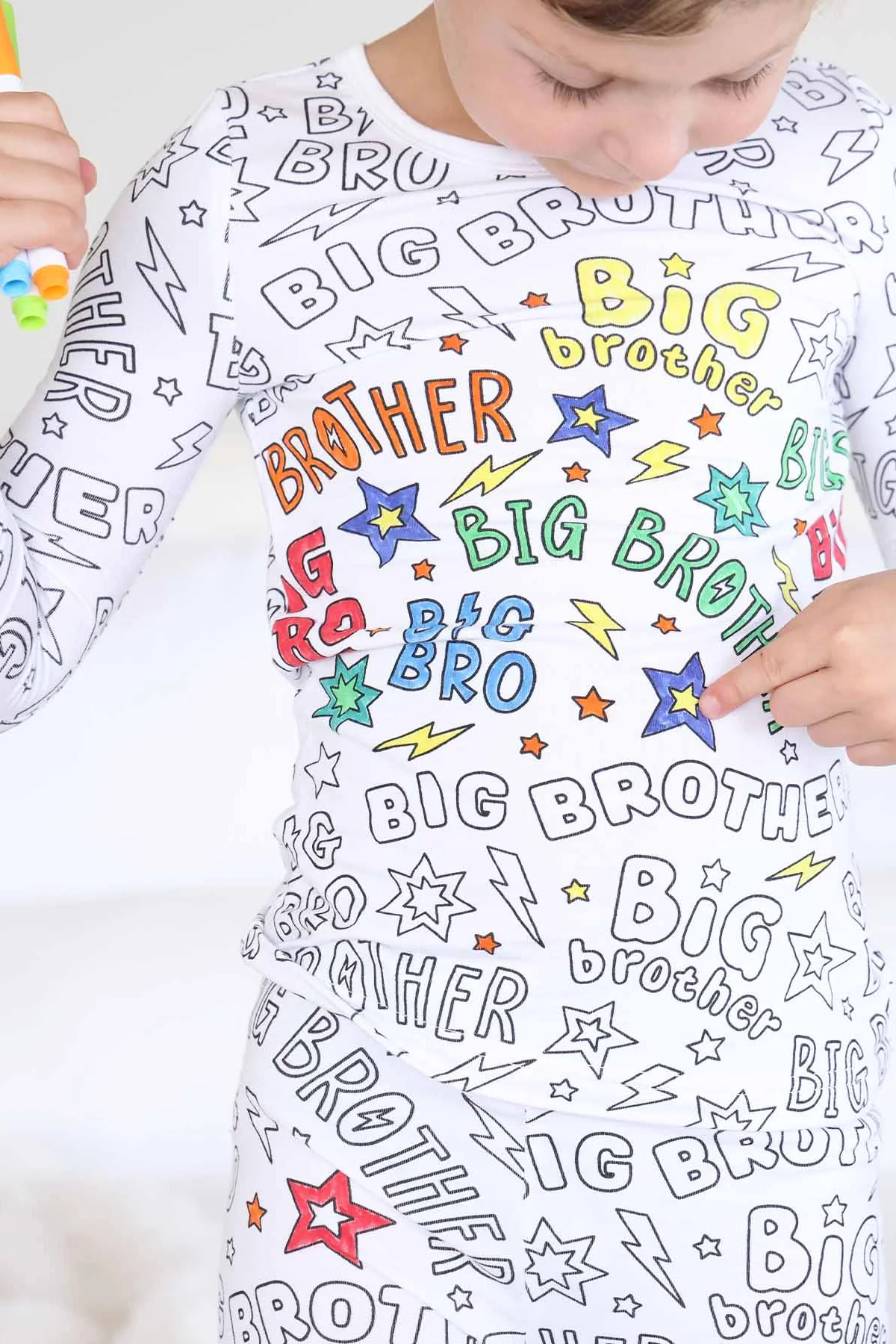 Colorable Two Piece Pajama Set | Big Bro - Image 3