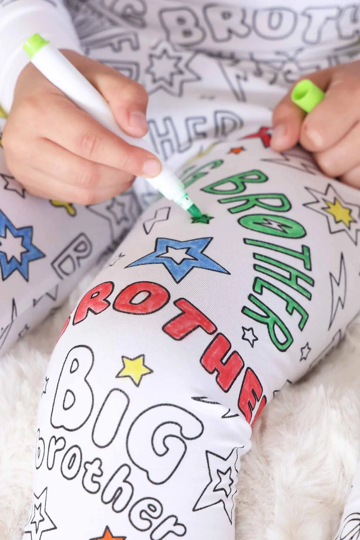 Colorable Two Piece Pajama Set | Big Bro - Image 4
